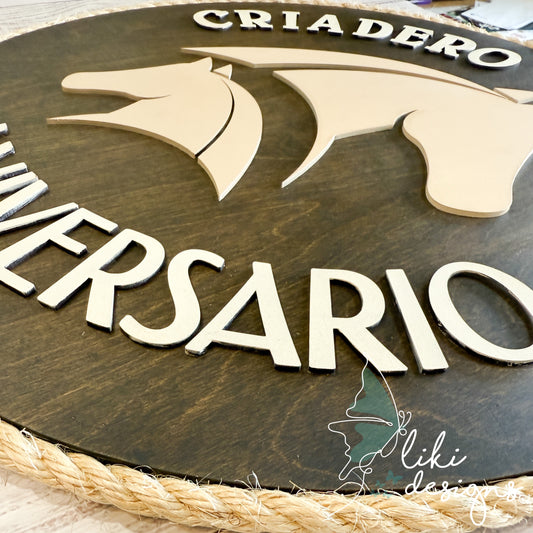 Custom Business Logo | Round Birch Plywood Sign with 3D MDF Accents