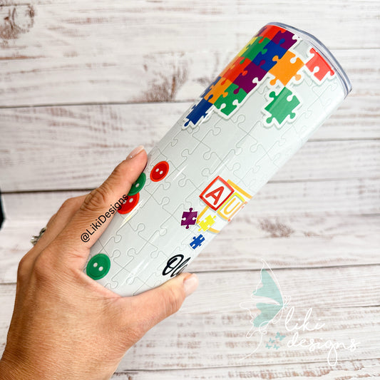 Personalized Autism Awareness Tumbler