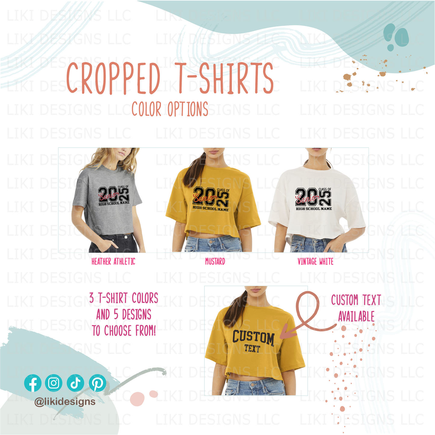 Senior Custom School Name Cropped T-Shirt