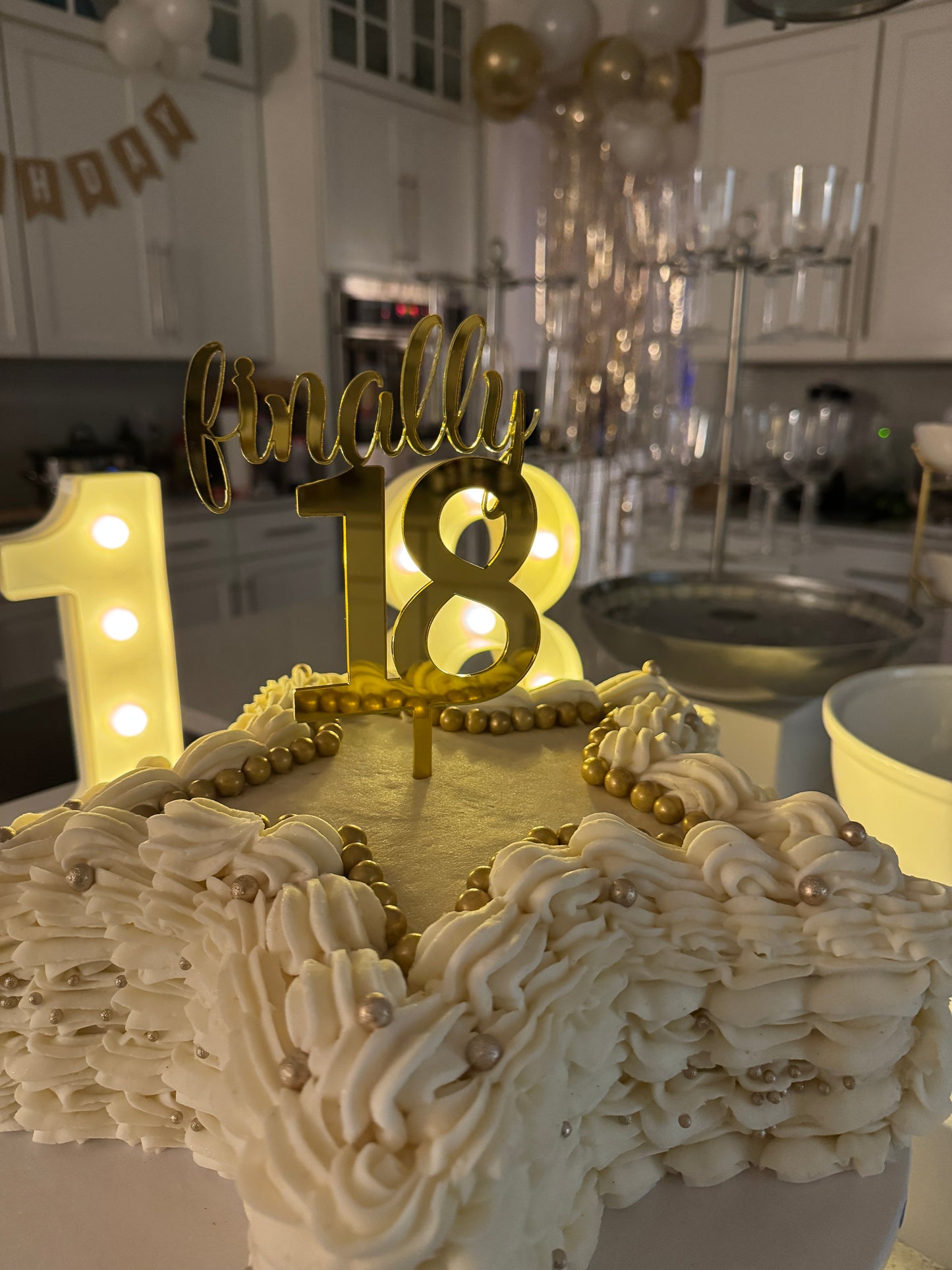 Acrylic Cake Topper and Charm - Finally 18 and 21 - Name Charm