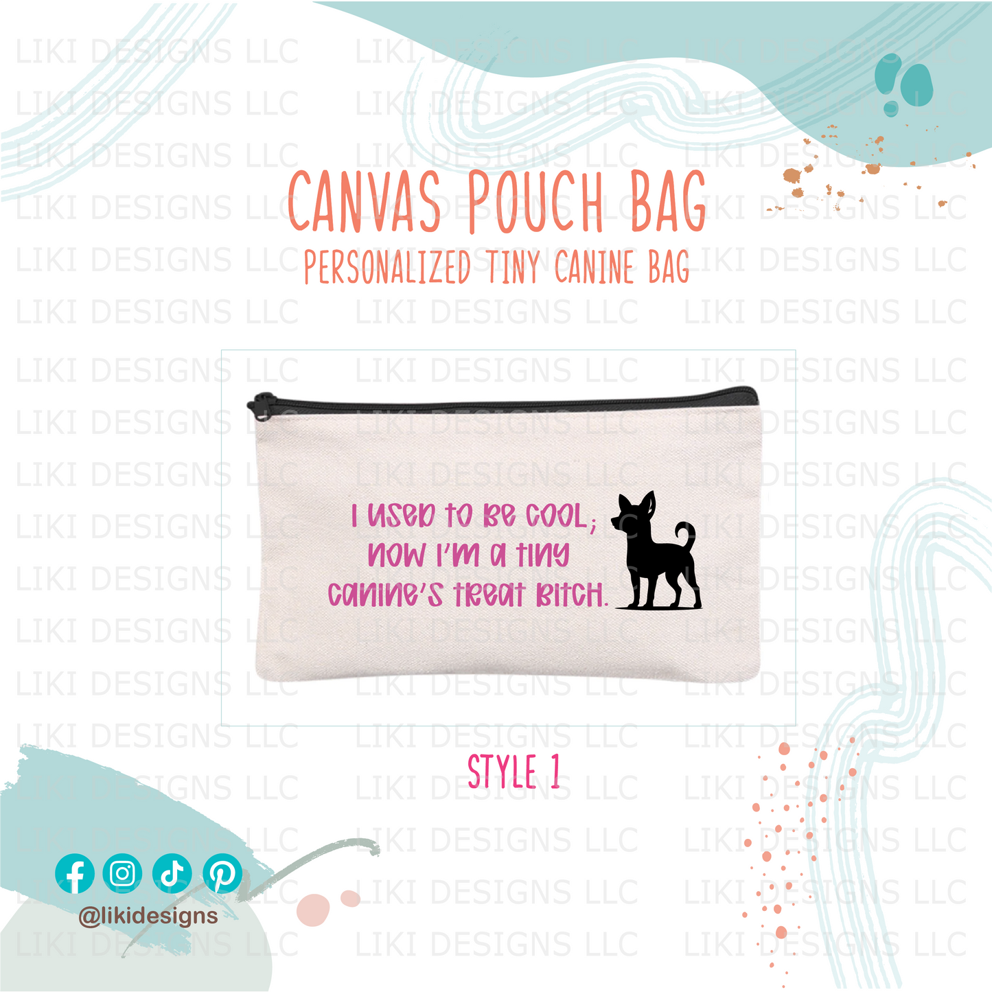Tiny Canine's Treat Canvas Bag