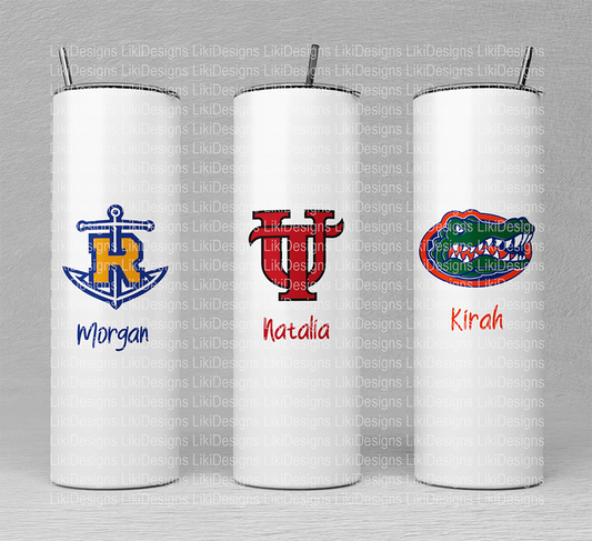 Custom College Logo 20oz Tumbler