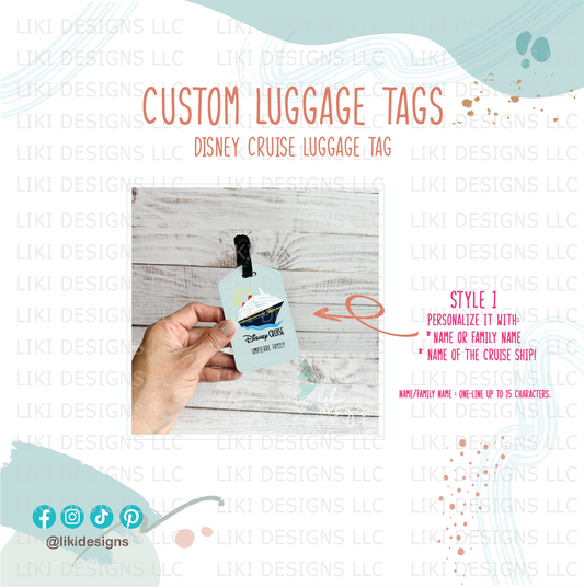Disney Cruise Inspired Custom Luggage Tag