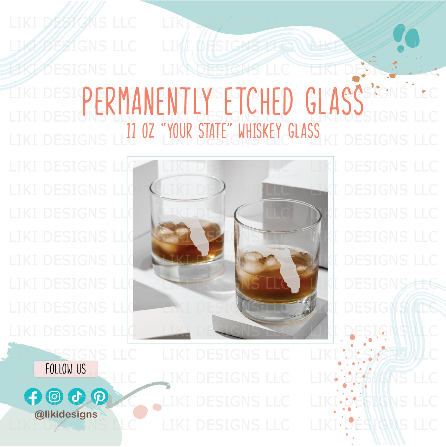 Permanently Etched Whiskey Glass