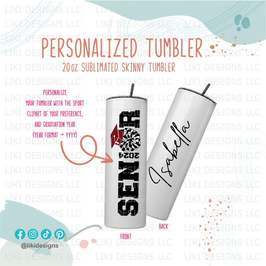 Personalized Sport-Themed Skinny 20oz Tumbler