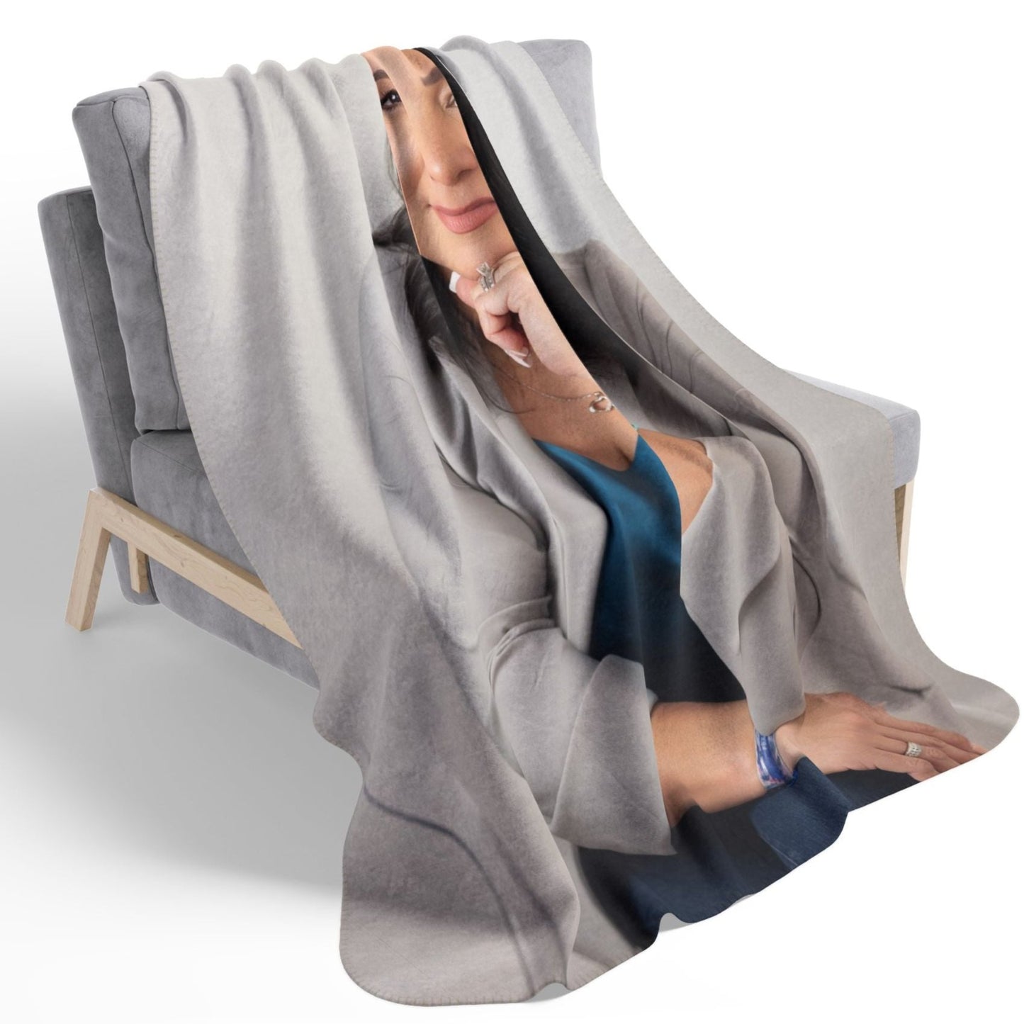 One-sided Custom Picture Fleece Sherpa Blanket