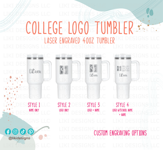Laser Engraved College Logo 40oz Tumbler