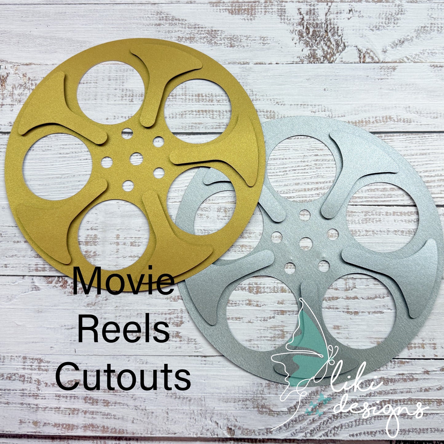 Hollywood Gold Cardstock Vintage Movie Reel Cutouts