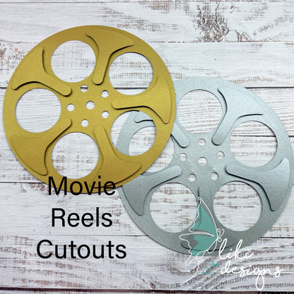 Hollywood Gold Cardstock Vintage Movie Reel Cutouts