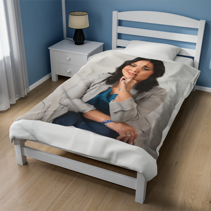 One-sided Custom Picture Velveteen Plush Blanket
