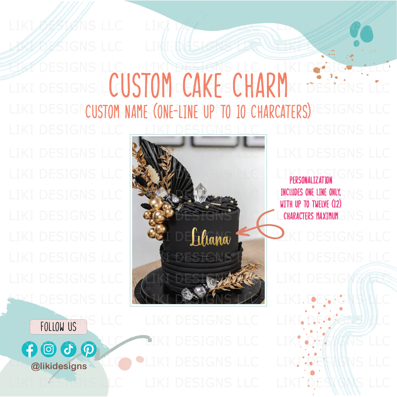 Acrylic Cake Topper and Charm - Finally 18 and 21 - Name Charm