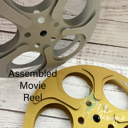 Hollywood Gold Cardstock Vintage Movie Reel Cutouts