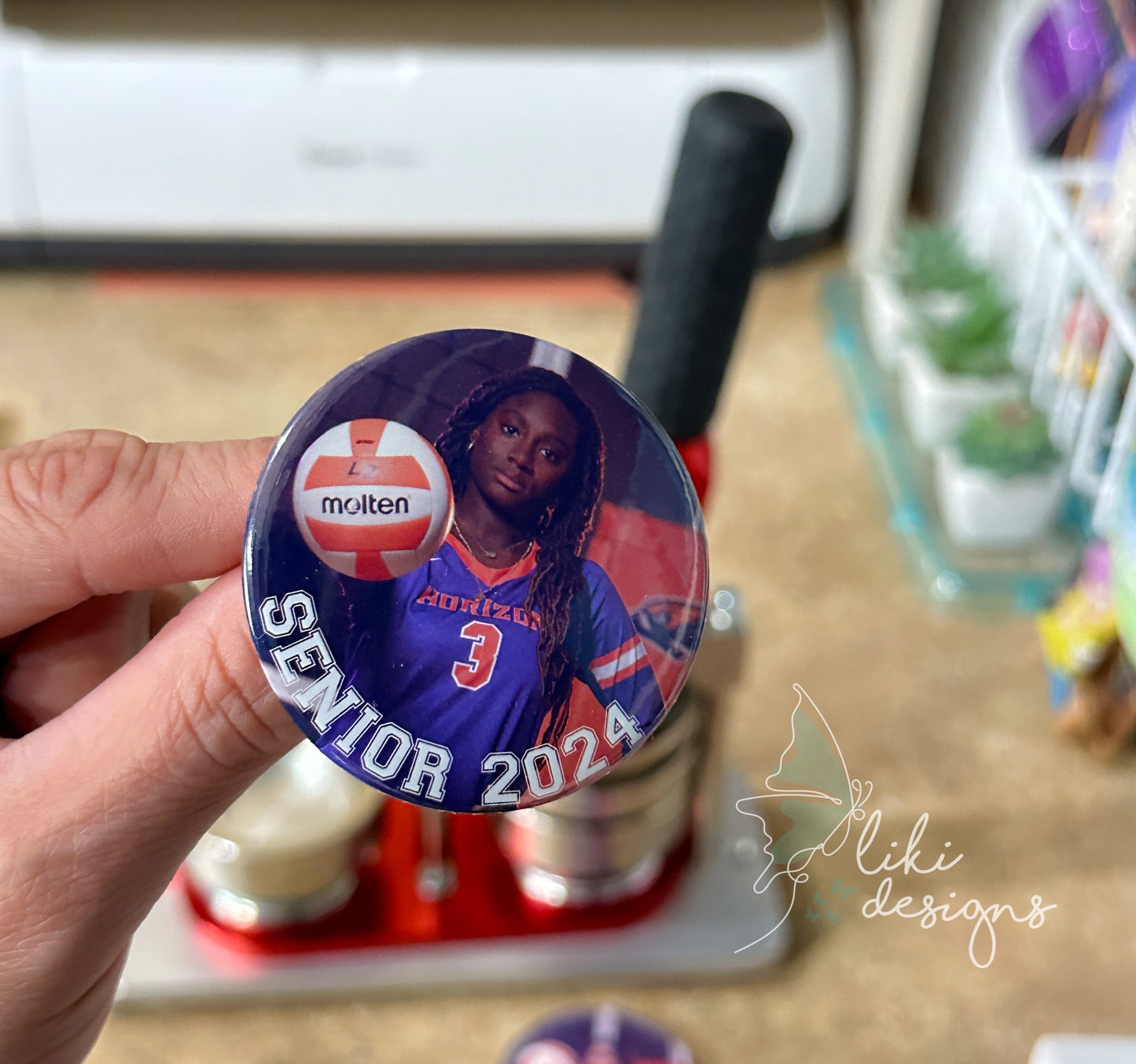 2.5" Personalized Sports Pin Button