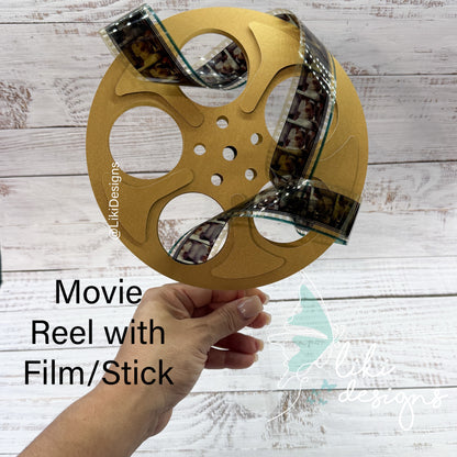 Hollywood Gold Cardstock Vintage Movie Reel Cutouts