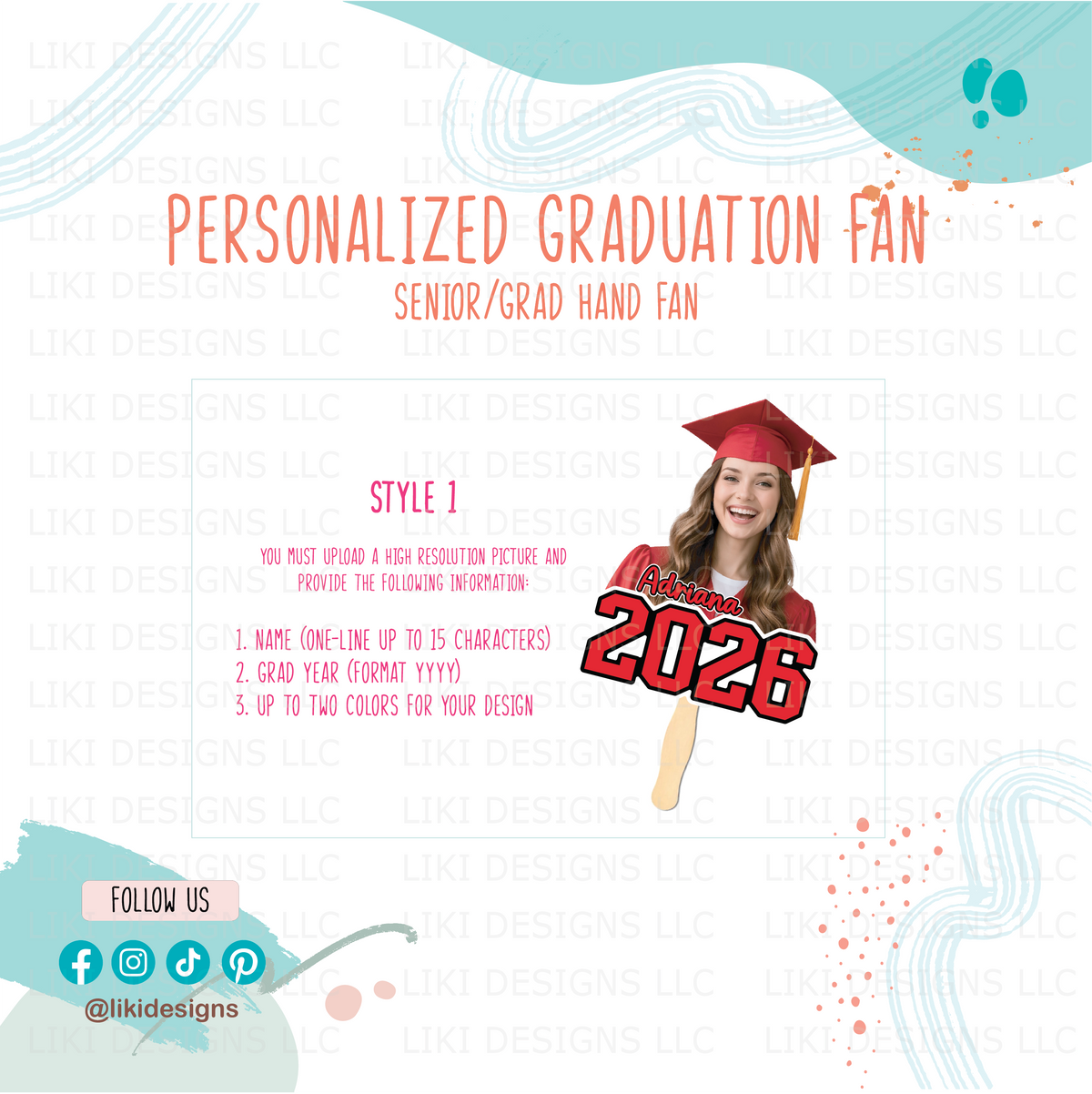Personalized Graduation/Senior Night Hand Fan