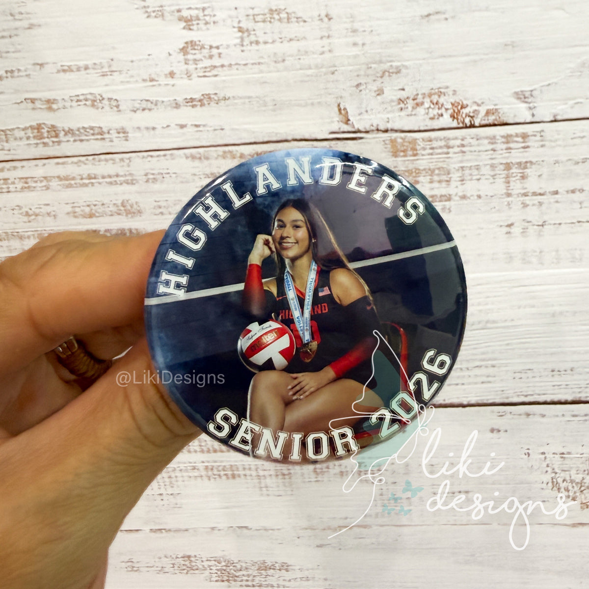 2.5" Personalized Sports Pin Button