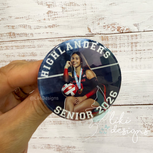 2.5" Personalized Sports Pin Button