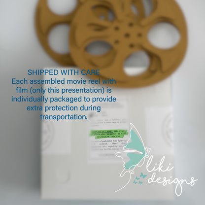 Hollywood Gold Cardstock Vintage Movie Reel Cutouts