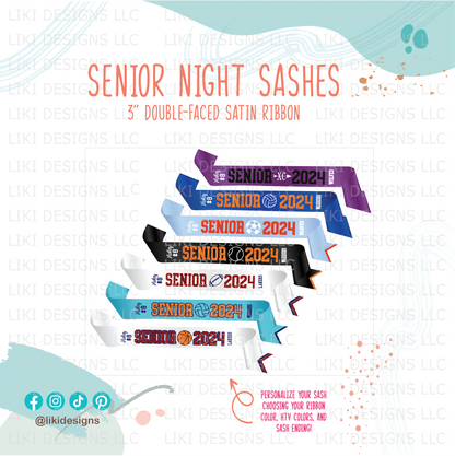 Personalized Sport Senior Night Sash