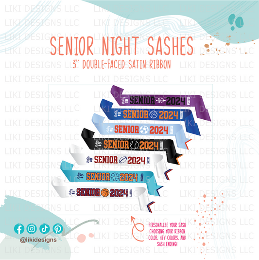 Personalized Sport Senior Night Sash