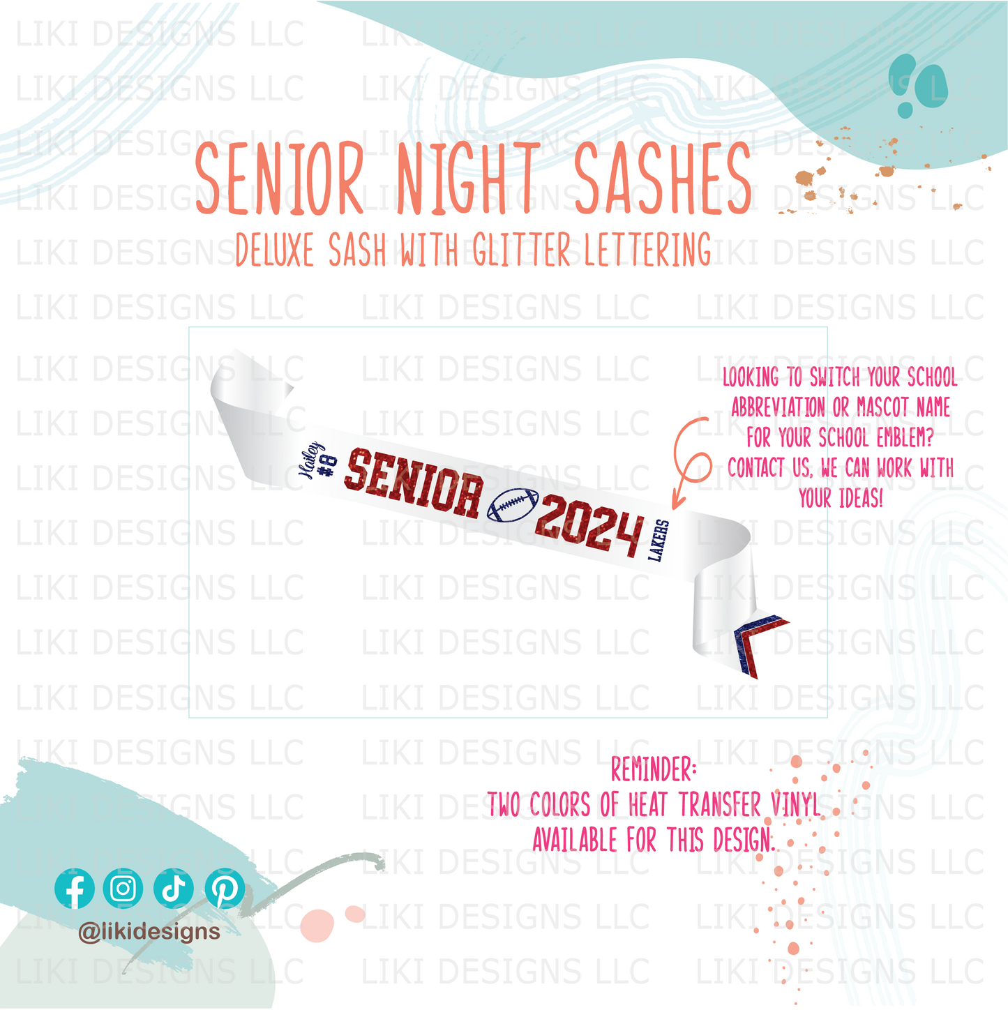 Personalized Sport Senior Night Sash