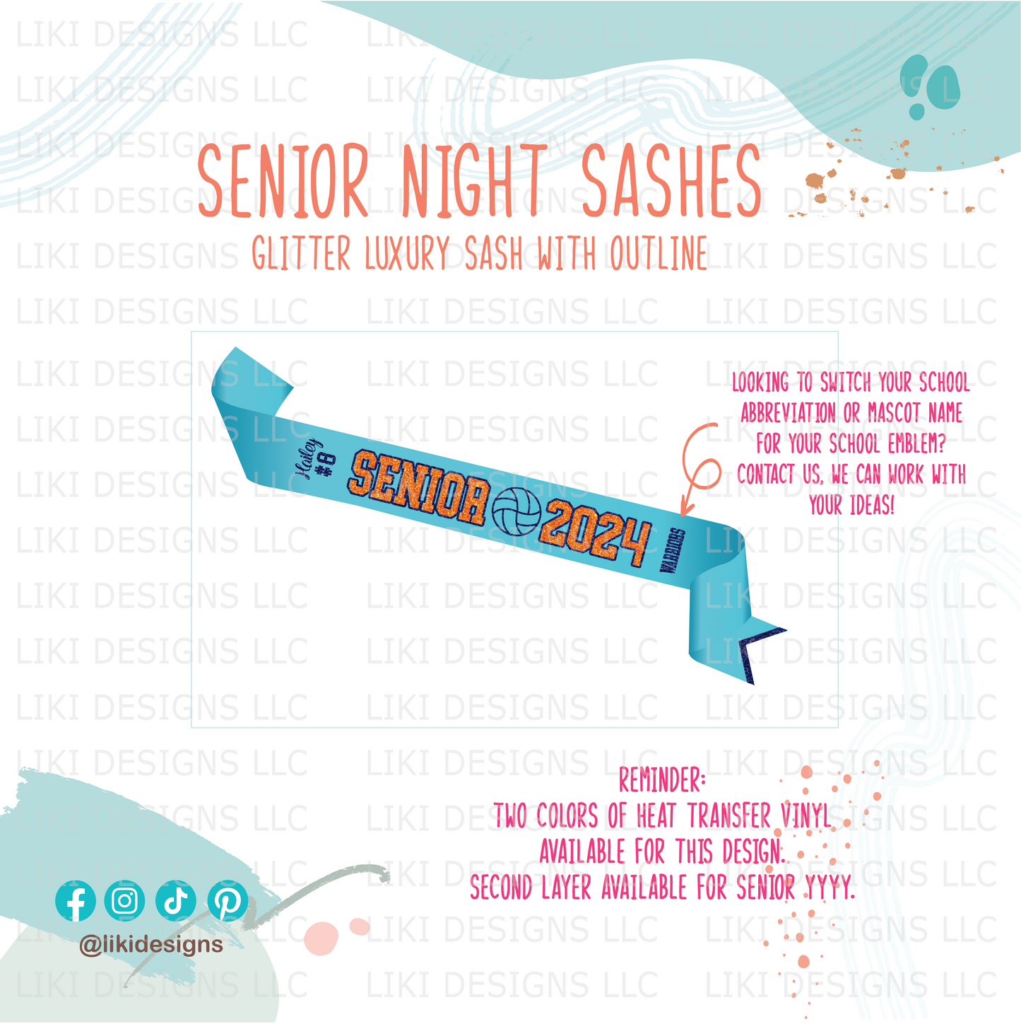 Personalized Sport Senior Night Sash