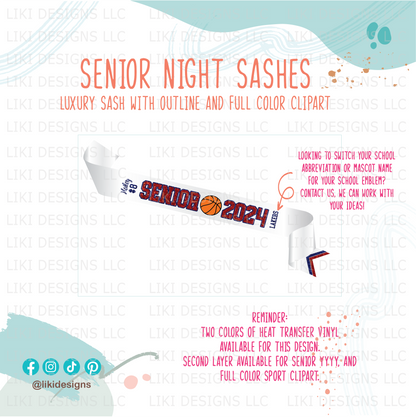 Personalized Sport Senior Night Sash