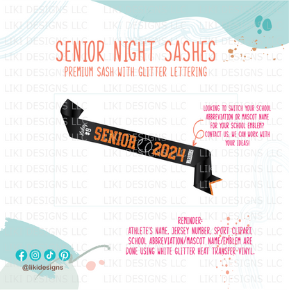 Personalized Sport Senior Night Sash
