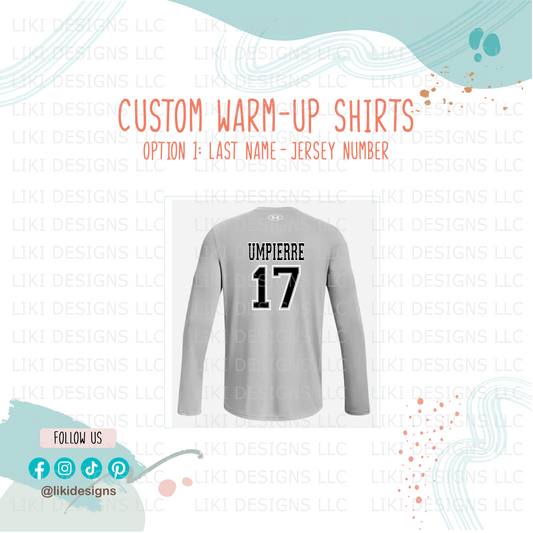 Team Warmup Shirt Personalization
