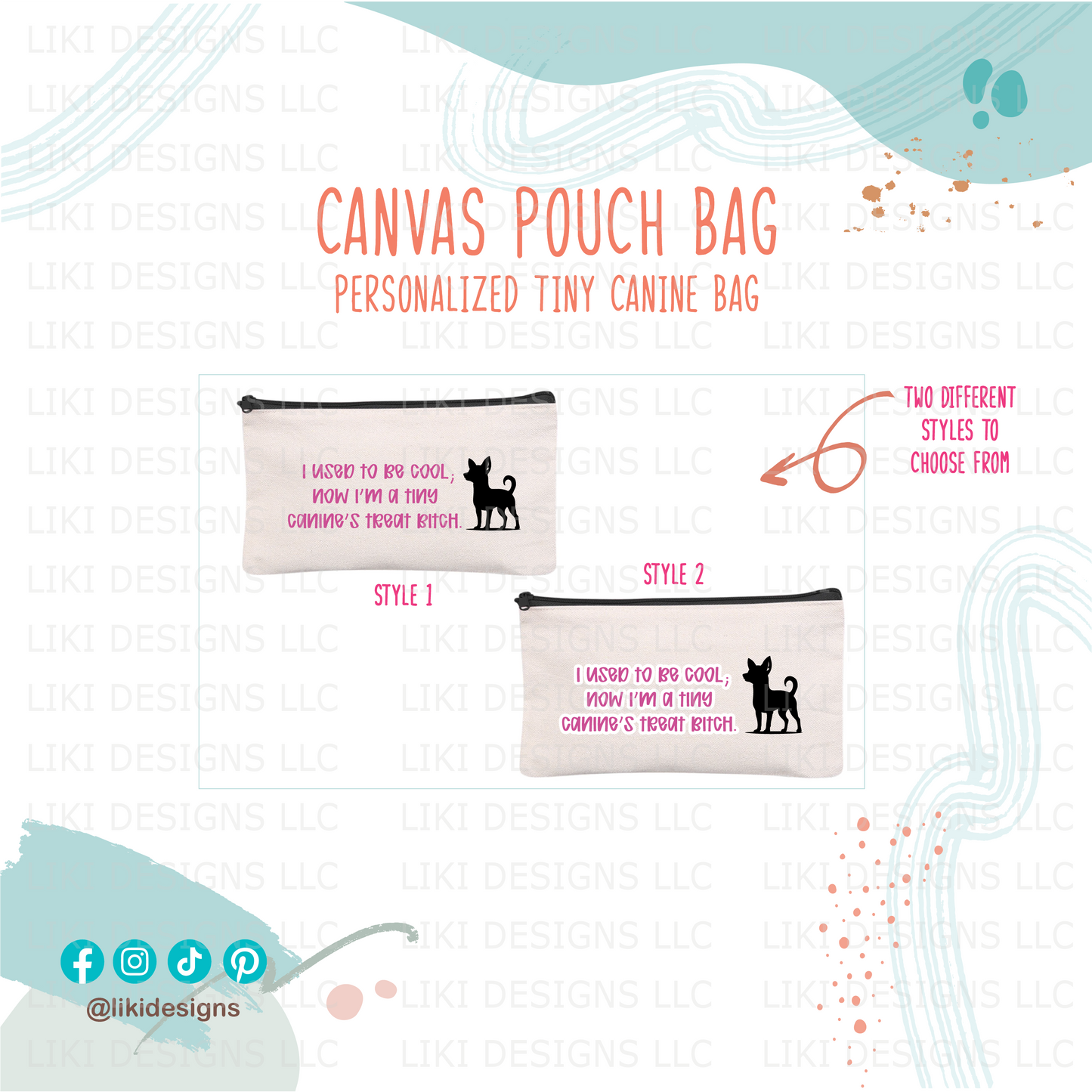 Tiny Canine's Treat Canvas Bag