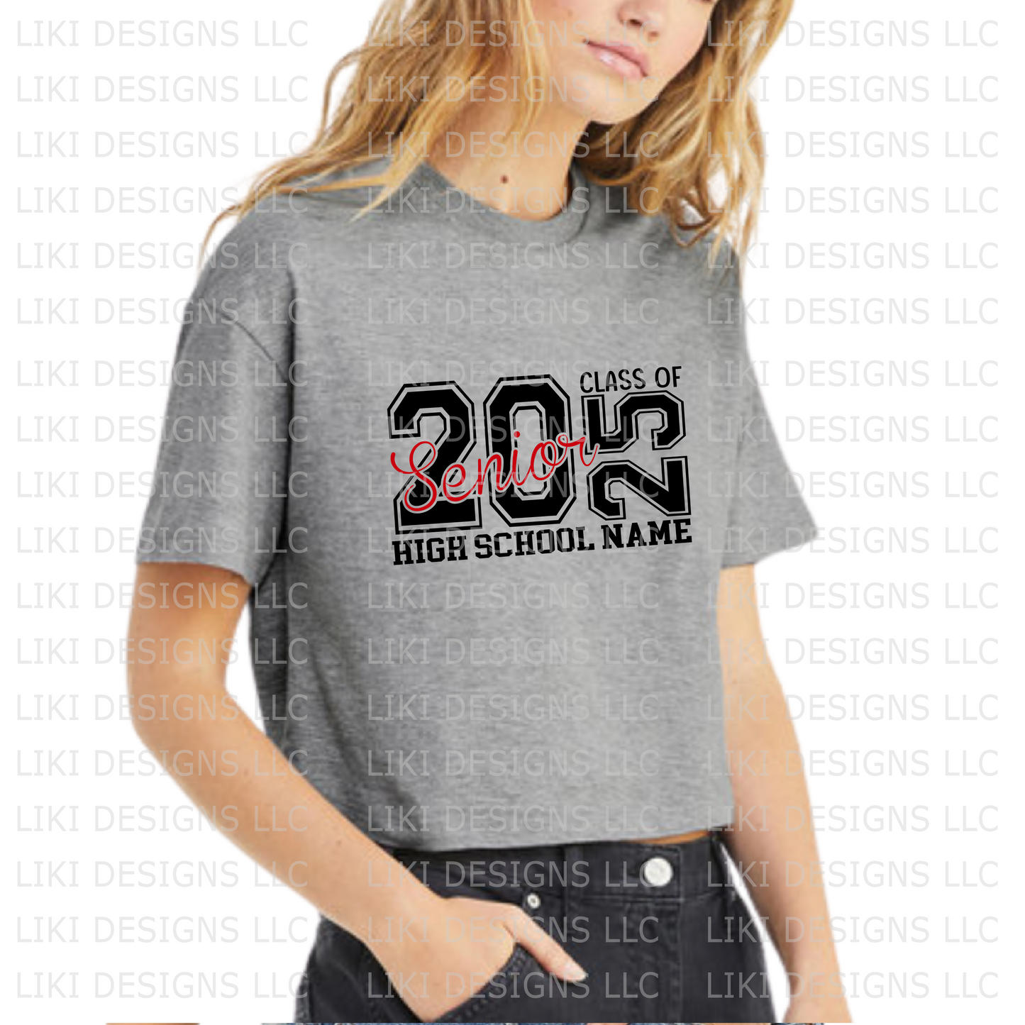Senior Custom School Name Cropped T-Shirt