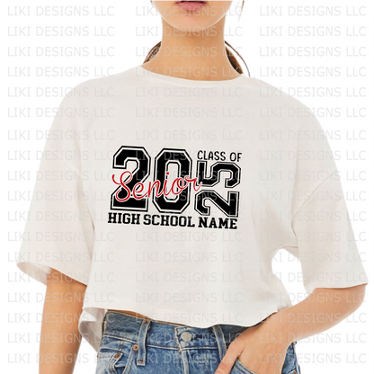 Senior Custom School Name Cropped T-Shirt