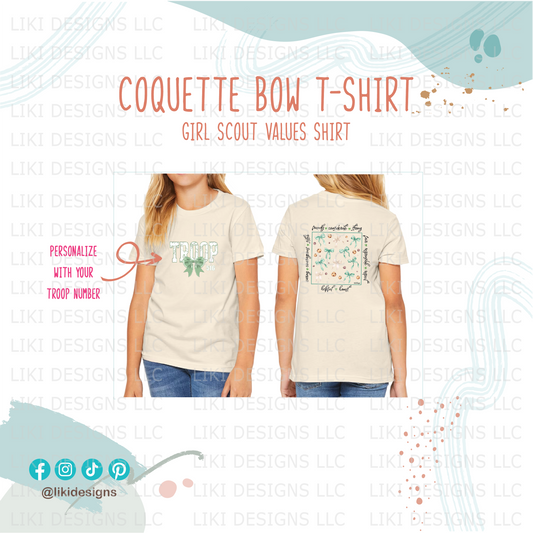 Coquette Bow Girl Scout T-Shirt – Youth & Adult Sizes