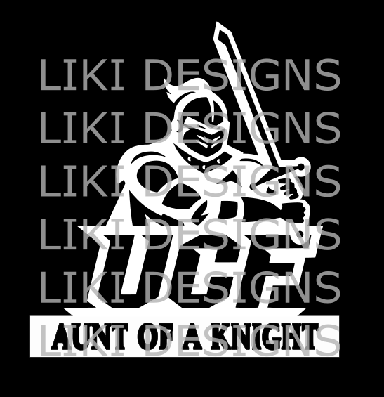 Mom/Dad/Sister/Brother/Uncle/Aunt of a UCF knight vinyl decal for car, laptop, windows. WHITE or FULL color available.