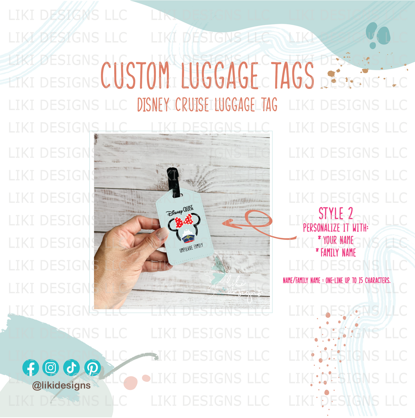 Disney Cruise Inspired Custom Luggage Tag