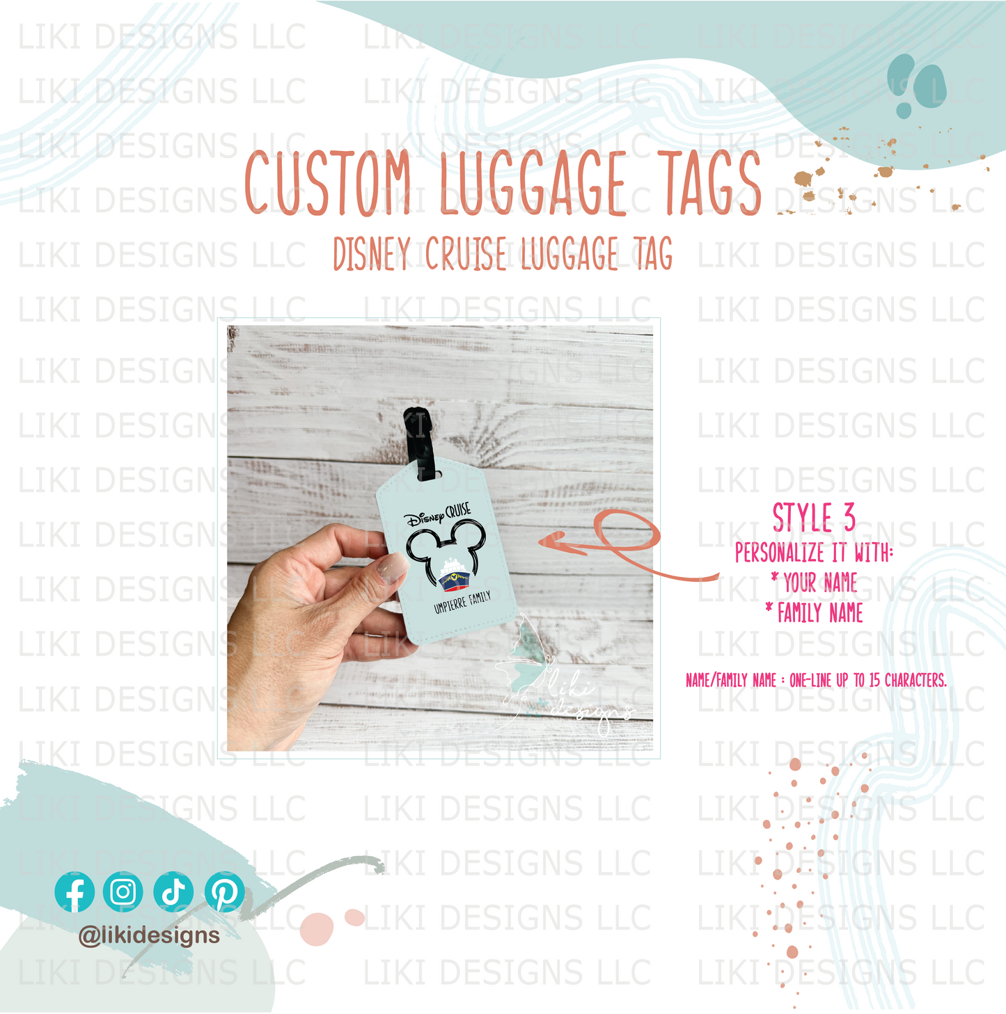 Disney Cruise Inspired Custom Luggage Tag