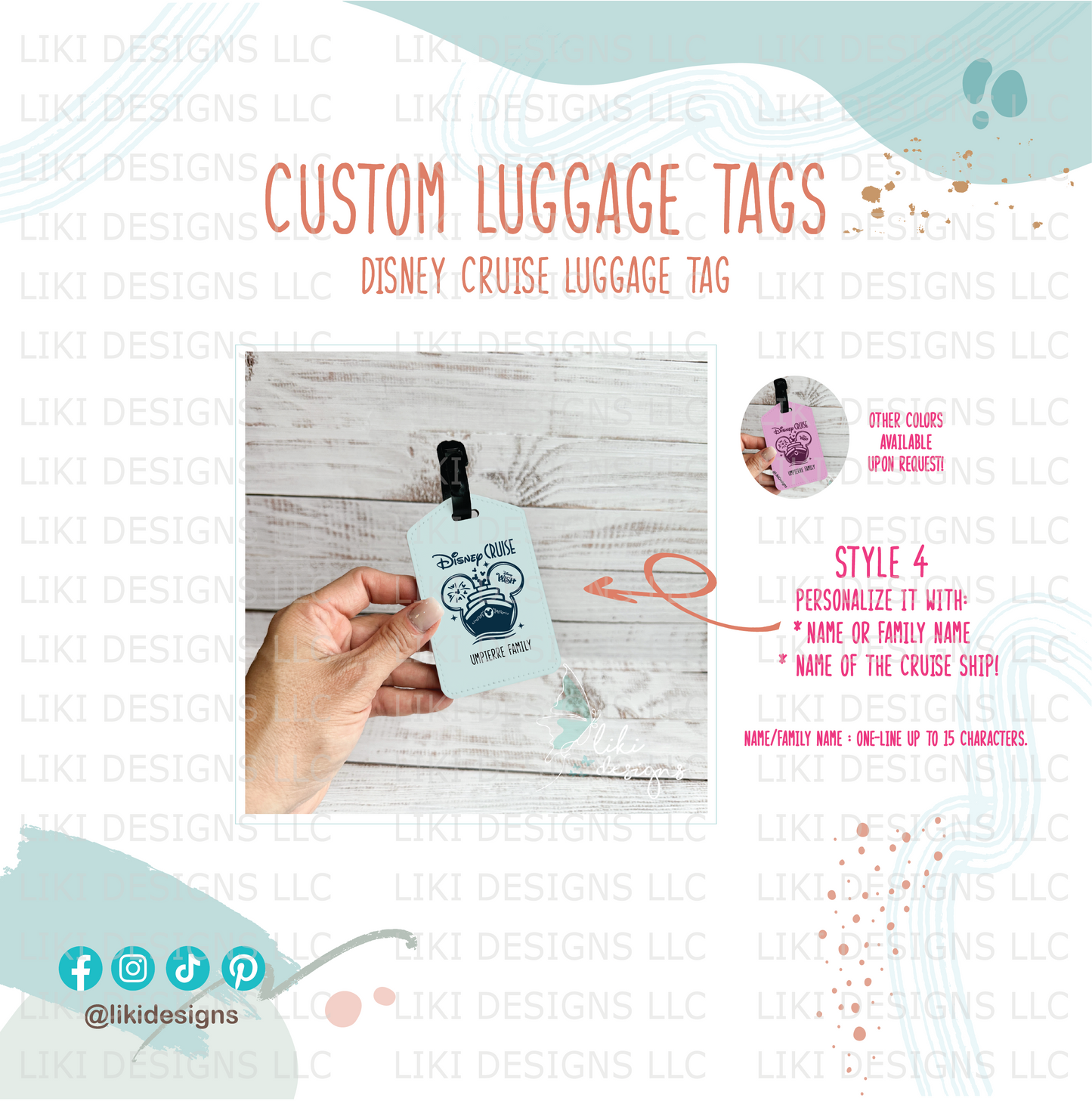Disney Cruise Inspired Custom Luggage Tag