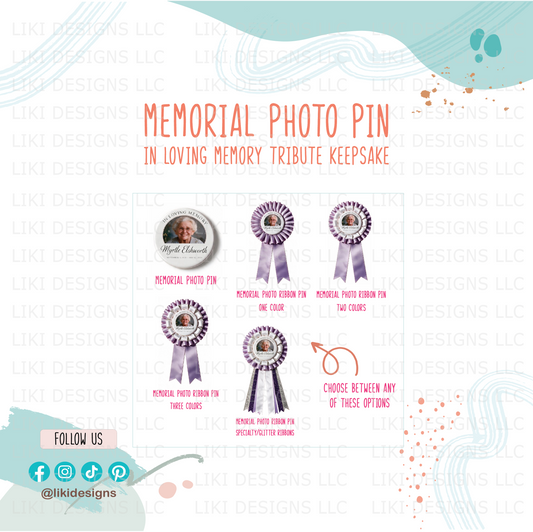 2.5" Personalized Memorial Photo Pin | In Loving Memory Tribute Keepsake