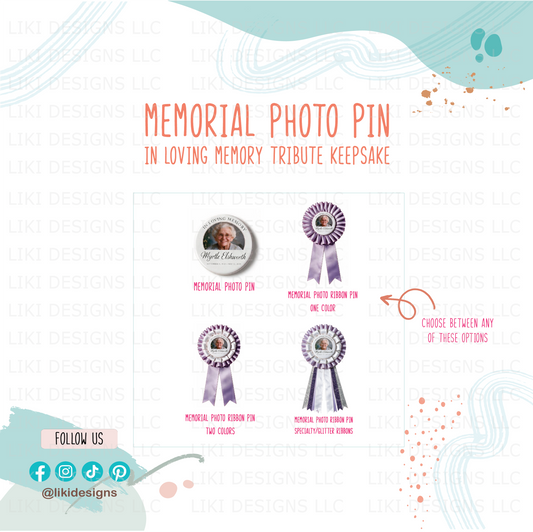 2.5" Personalized Memorial Photo Pin | In Loving Memory Tribute Keepsake