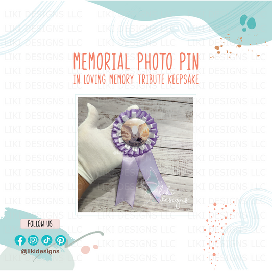 2.5" Personalized Memorial Photo Pin | In Loving Memory Tribute Keepsake