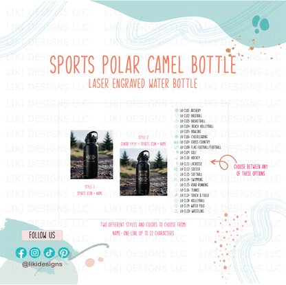 Personalized Laser Engraved Sports Polar Camel Water Bottle