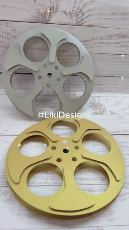 Hollywood Gold Cardstock Vintage Movie Reel Cutouts