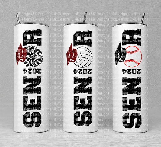 Personalized Sport-Themed Skinny 20oz Tumbler