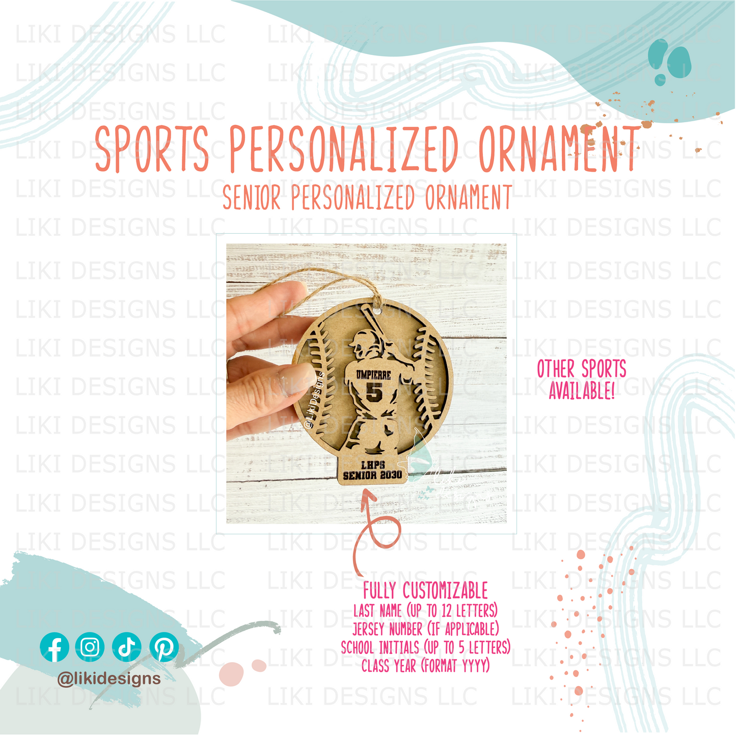 Personalized Sports Ornament - Athlete Gift