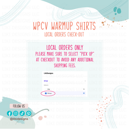 WPVC Team Warmup Shirt Personalization Service